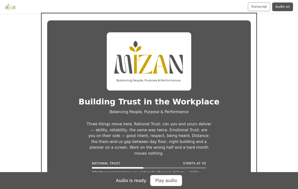 Building Trust in the Workplace — course preview